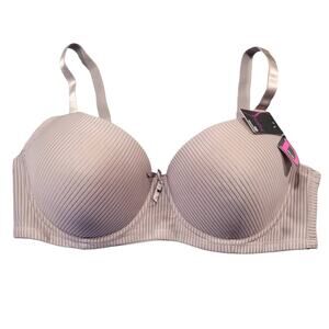 Sofra Purple Lilac Bra Stretch Striped Padded Underwire 3 Clasp Strap Womens 42D